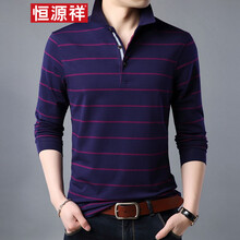 恒源祥 長(cháng)袖 男士T恤 紅條 