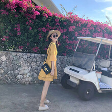 miss nitaly 純色 荷葉邊，流蘇，拼接，條紋，蕾絲 連衣裙
