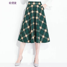 元素,樣式,新款,格子,流行,長裙,趨勢,綠色