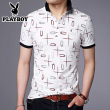 花花公子（PLAYBOY） 短袖 男士T恤 7716藍色 
