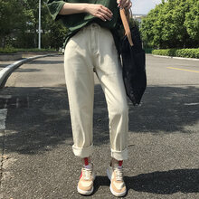 薄款寬松牛仔褲，微胖妹子的福音