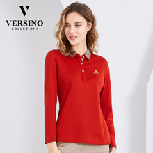 VERSINO 立體剪裁 短袖 T恤 女 POLO領(lǐng)