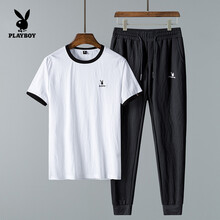 花花公子（PLAYBOY） 短袖 男士T恤 MT1908TZ白色套裝 