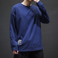 LOOSAFANDA 長(zhǎng)袖 男士T恤 藏青色 