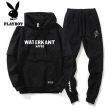 花花公子（PLAYBOY） 長(cháng)袖 男士T恤 81280黑色+9350衛褲 