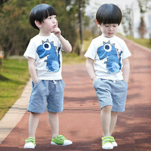 小孩套裝男白色