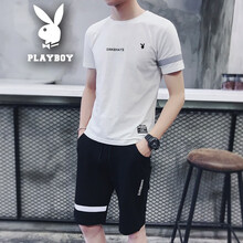 花花公子（PLAYBOY） 短袖 男士T恤 白色短CY928 