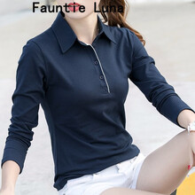 Fauntie Luna 撞色 短袖 T恤 女 POLO領