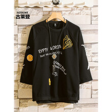 古萊登（GODLIKE） 七分袖 男士T恤 XZ916-W562黑色 S，XL，L，XXL，M