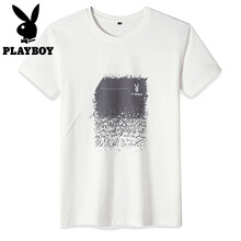 花花公子（PLAYBOY） 短袖 男士T恤 白色（121） 