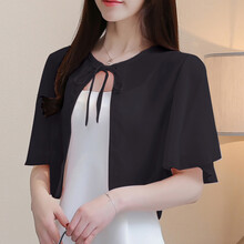雅仕潮品（YashiChpoo） V領(lǐng) 短袖 女 短外套 蝴蝶結(jié)
