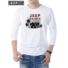吉普（JEEP） 長袖 男士T恤 白色5003 