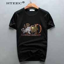 hteec 短袖 男士T恤 黑色-金錢(qián)豹 