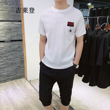 古萊登（GODLIKE） 短袖 男士T恤 白色五分褲套裝 