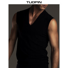 拓品（TUOPIN） 無(wú)袖 男士T恤 黑色 