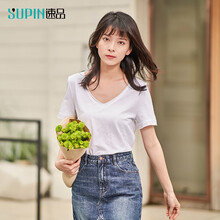 速品（supin） 拼接 短袖 T恤 女 圓領(lǐng)