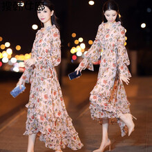 搜韓女廊 碎花 印花 連衣裙