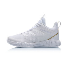 李寧（LI-NING）籃球鞋標準白/金屬金 
