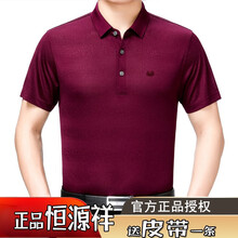 恒源祥 短袖 男士T恤 紅紫 
