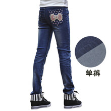 女童大蝴蝶結(jié)牛仔褲