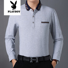 花花公子（PLAYBOY） 長袖 男士T恤 716灰色 
