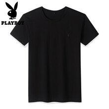 花花公子（PLAYBOY） 短袖 男士T恤 黑色（圓領(lǐng)） 