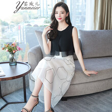 蕓玫兒（yunmeier） 純色 印花 連衣裙