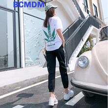 BCMDM 口袋，綁帶，印花 短袖 T恤 女 圓領(lǐng)