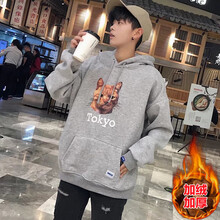 古萊登（GODLIKE） 長袖 男士T恤 加絨灰貓 