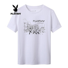 花花公子（PLAYBOY） 短袖 男士T恤 白色470 
