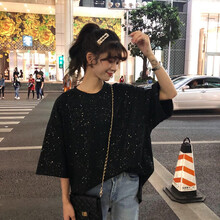 未知 亮片 短袖 T恤 女 圓領(lǐng)