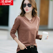 北極絨（Bejirog） 紐扣 短袖 T恤 女 V領(lǐng)