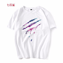 七匹鯊 短袖 男士T恤 白色空間撕裂 S，XL，4XL，5XL，L，XXXL，加大，XXL