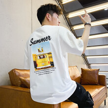 未知 五分袖 男士T恤 1066白色 