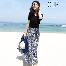 CUF  不對稱，不規(guī)則，印花，立體裝飾 連衣裙