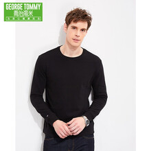 喬治湯米（GEORGE TOMMY） 長袖 男士T恤 厚款黑色 