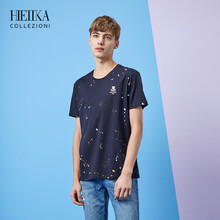 海一家（Hieiika） 短袖 男士T恤 藏青花紋F9 