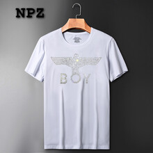 NPZ 短袖 男士T恤 （銀鉆）白色 