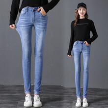 悸囈 高腰 靴褲 女 長(cháng)褲 牛仔褲