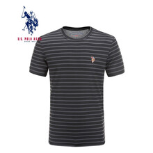 U.S.POLO ASSN. 短袖 男士T恤 黑灰粗條 