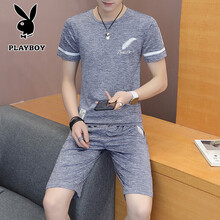 花花公子（PLAYBOY PHYSICAL） 短袖 男士T恤 灰色 