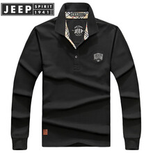 Jeep 長袖 男士T恤 z9002黑色 