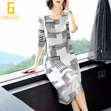 ERGGU 條紋 條紋，印花 連衣裙