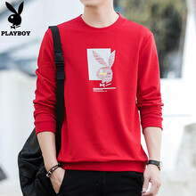 花花公子（PLAYBOY） 長袖 男士T恤 303紅 
