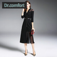 dr.comfort 純色 拼接，紐扣 連衣裙