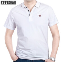吉普（JEEP） 短袖 男士T恤 白色  PS0001短袖 