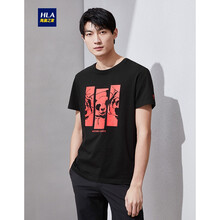 海瀾之家（HLA） 短袖 男士T恤 黑色花紋(W9) 