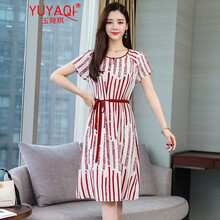 玉婭琪（YUYAQI） 條紋 條紋，綁帶 連衣裙