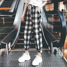 黑白格子女褲九分