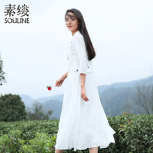 復(fù)古系帶連衣裙，微胖妹子的福音